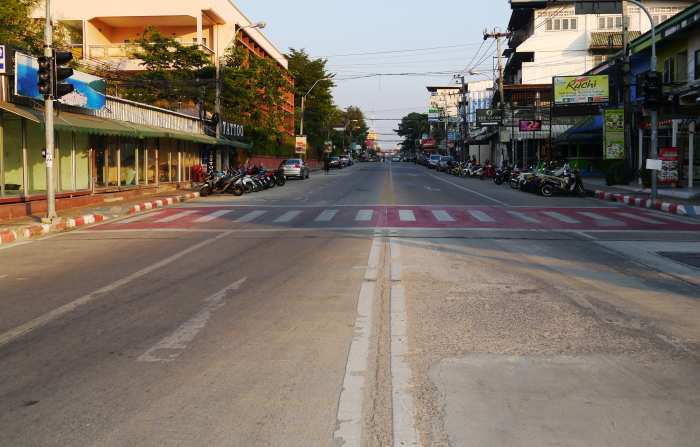 Central Pattaya Road during the coronavirus pandemic, January 2021