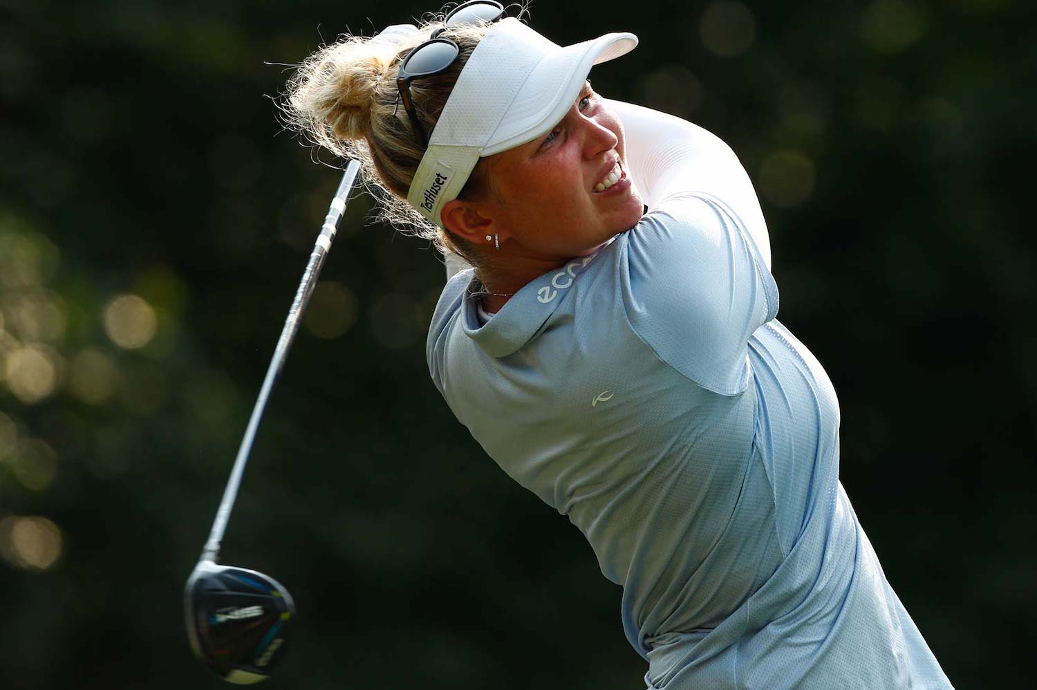 Nanna Koerstz Madsen tees off on the 17th hole during the third round of the Honda LPGA Thailand tournament at Siam Country Club in Pattaya on Saturday. (Photo: 2022 Getty Images for LPGA)