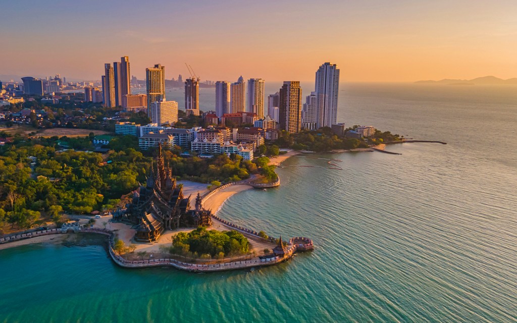 Aerial view of Pattaya Beach.