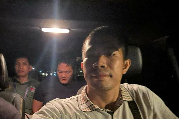 The second suspect in the barrel-murder case, centre, was arrested by Cambodian authorities in May. Thai police identified him as Lee Yong Jin. (Photo: Royal Thai Police via Bangkok Post)